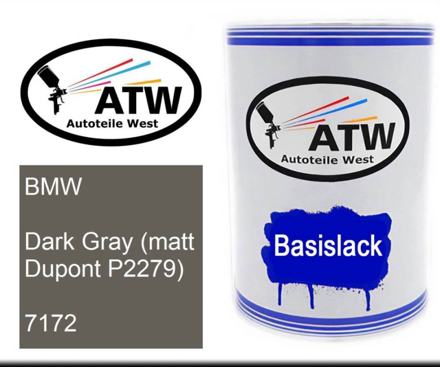 BMW, Dark Gray (matt Dupont P2279), 7172: 500ml Lackdose, von ATW Autoteile West.